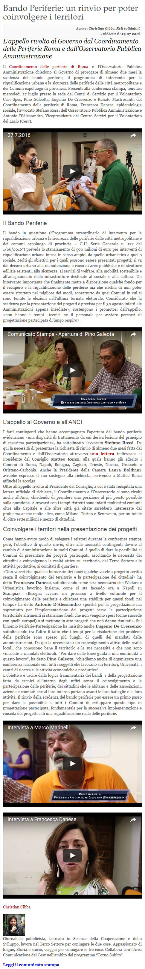 Bando Periferie: un rinvio per poter coinvolgere i territori approfondisci →